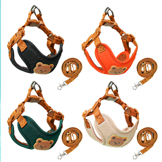 Cute Bear Adjustable Pet Harness with Free Leash