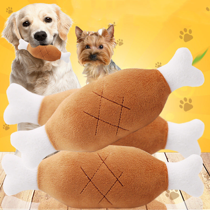 Squeaky Chicken Leg/Carrot Dog Chew Toy