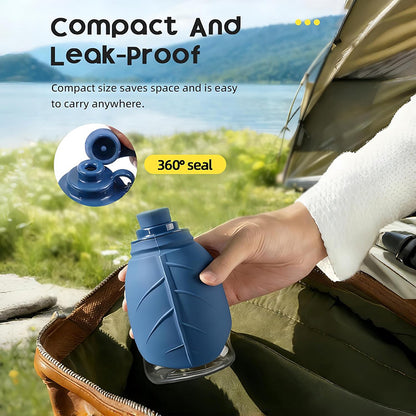 Portable Pet Water Dispenser with Foldable Cup Bowl - 300ml Leakproof Travel Bottle for Dogs & Cats