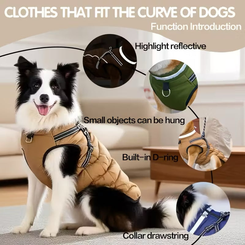 Adjustable Winter Dog Coat – Warm, Waterproof & Reflective