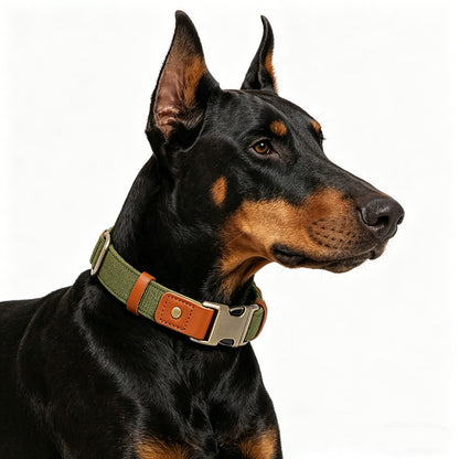 Breathable Natural Hemp Dog Collar, Luxury Leather Spliced Soft Non-Chafing Durable Pet Accessory