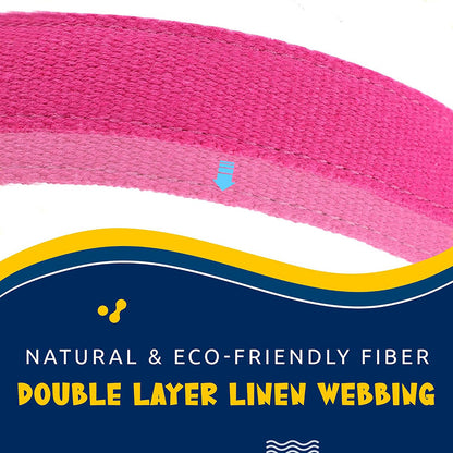 Breathable Natural Hemp Dog Collar, Luxury Leather Spliced Soft Non-Chafing Durable Pet Accessory