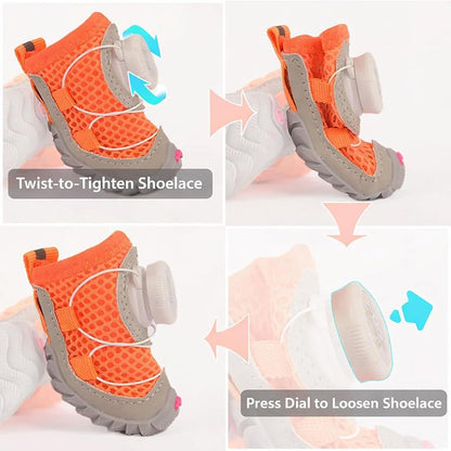 Anti-Slip All-Terrain Dog Shoes with Adjustable Dial - 4-Pack
