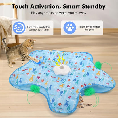 Hide and Seek Interactive Cat Toy - Motion-Activated Squeaky & Concealed Feathers