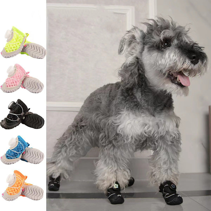 Anti-Slip All-Terrain Dog Shoes with Adjustable Dial - 4-Pack