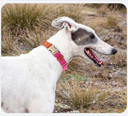 Breathable Natural Hemp Dog Collar, Luxury Leather Spliced Soft Non-Chafing Durable Pet Accessory