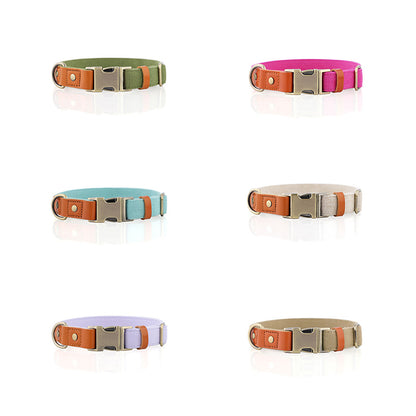 Breathable Natural Hemp Dog Collar, Luxury Leather Spliced Soft Non-Chafing Durable Pet Accessory