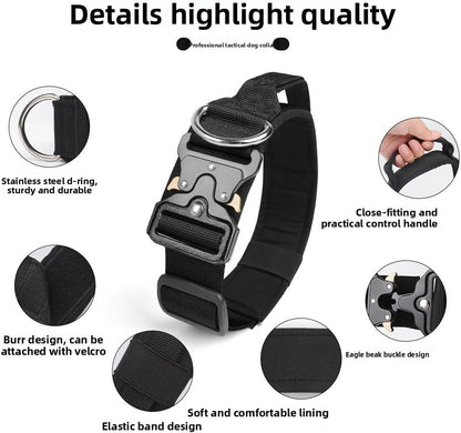 Tactical Dog Collar with Handle - Anti Pull