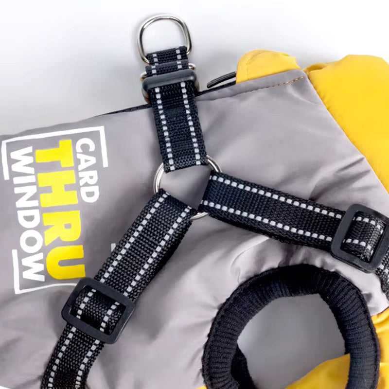 Graphene-Lined Dog Winter Vest – Waterproof, Lightweight & Adjustable Harness Design