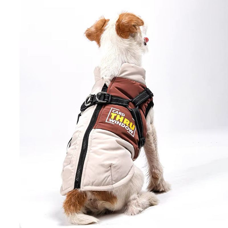 Graphene-Lined Dog Winter Vest – Waterproof, Lightweight & Adjustable Harness Design
