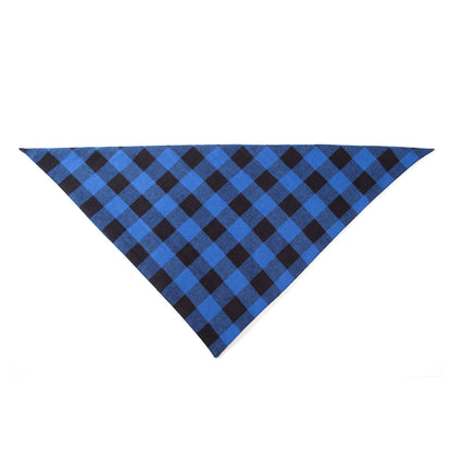 Double Layer Plaid Dog Bandana, Classic Check Pet Triangle Bib Scarf