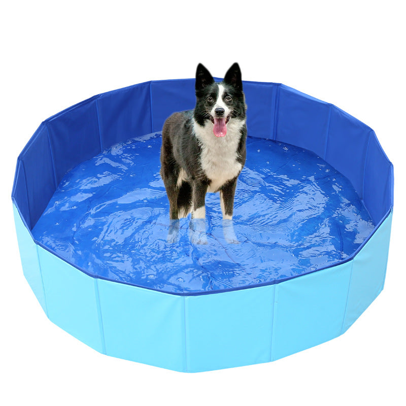 Foldable Pet Pool, Portable PVC Bath Tub for Dogs & Cats