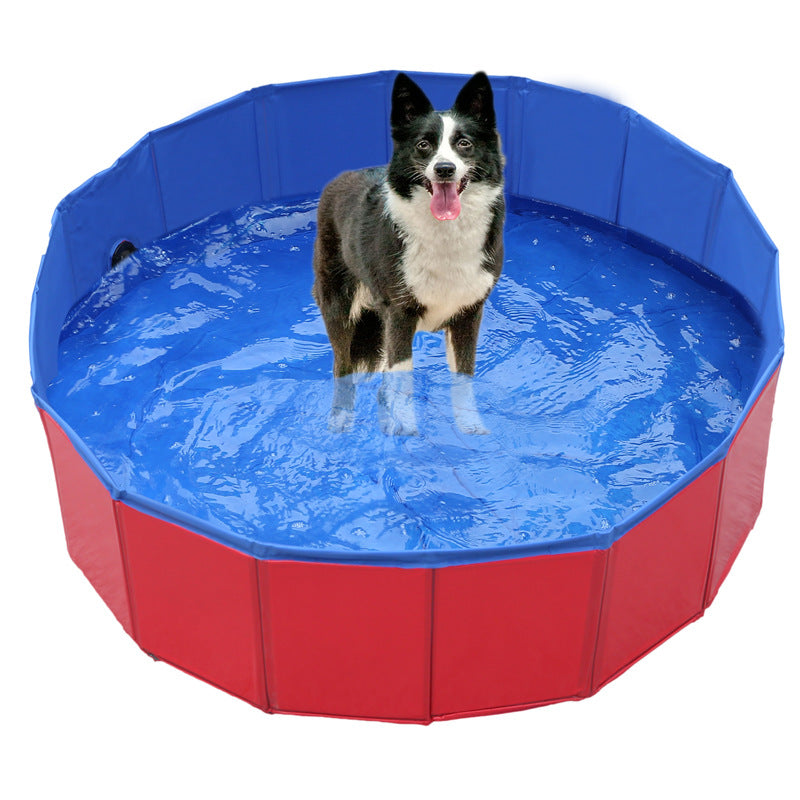 Foldable Pet Pool, Portable PVC Bath Tub for Dogs & Cats
