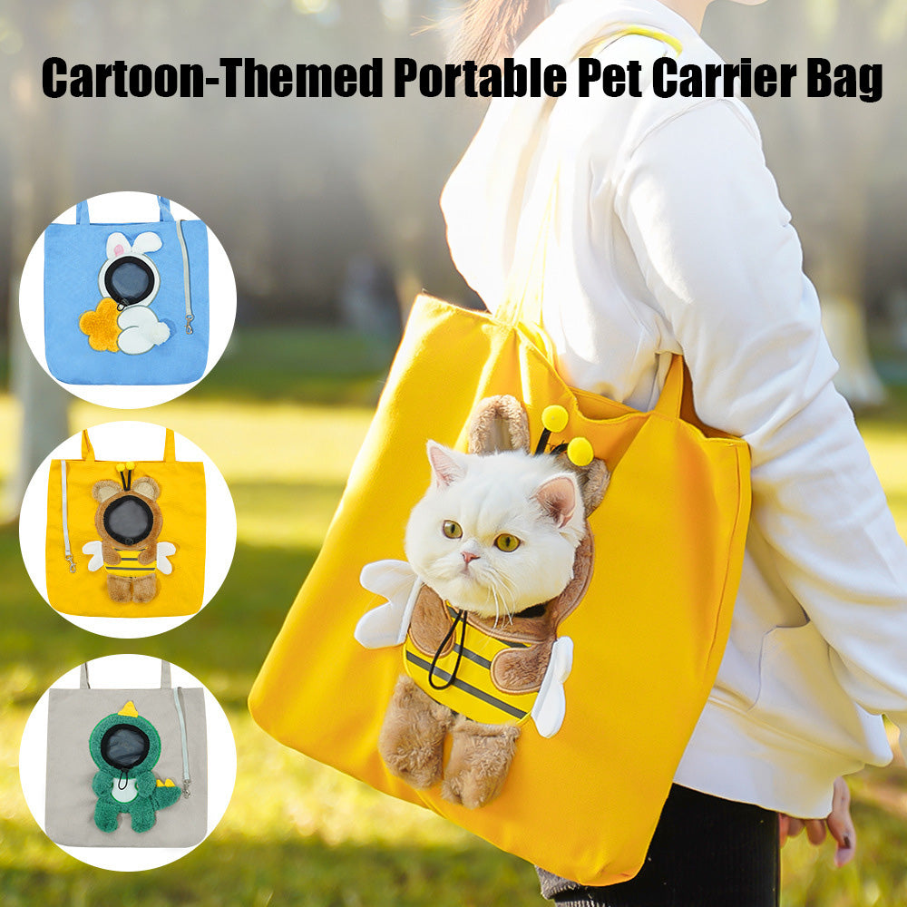 Cartoon-Themed Portable Cute Pet Carrier Bag for Small Cats & Dogs