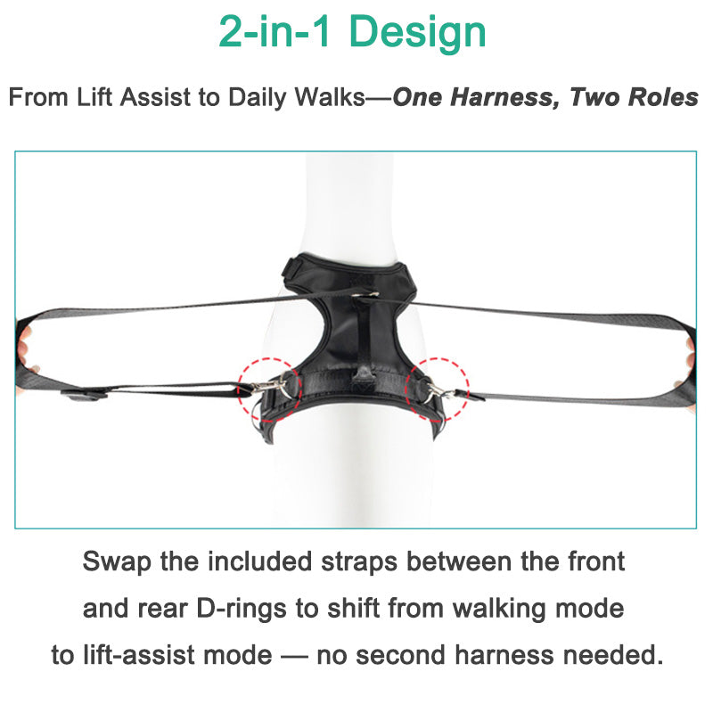 Tactical Dog Lift Harness – 2-in-1 Modular Front & Rear Leg Support for Senior, Recovering & Disabled Dogs