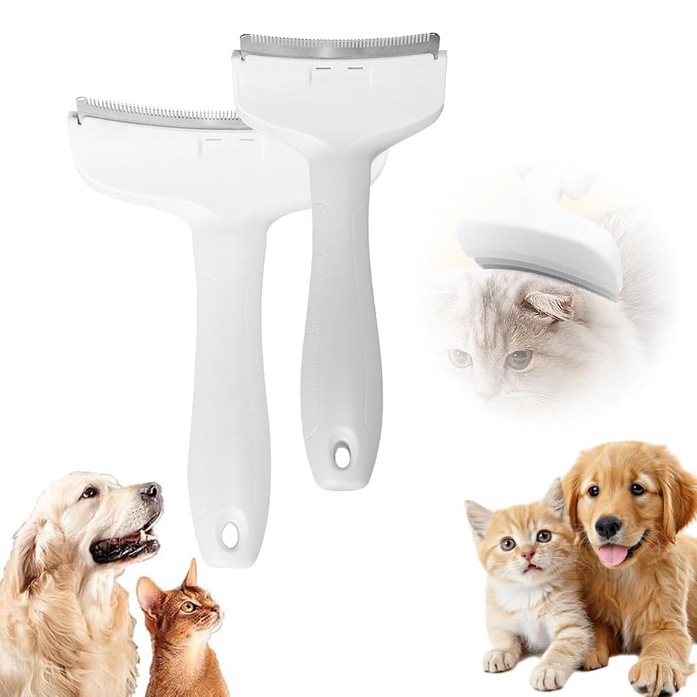 V-Tooth Curved Pet Hair Removal Comb – Gentle Deshedding Grooming Tool