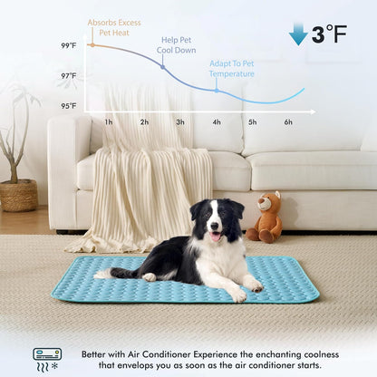 Pet Ice Silk Cooling Mat — Self-Cooling Summer Pad for Dogs & Cats