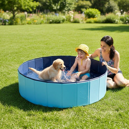 Foldable Pet Pool, Portable PVC Bath Tub for Dogs & Cats