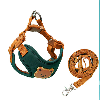 Cute Bear Adjustable Pet Harness with Free Leash