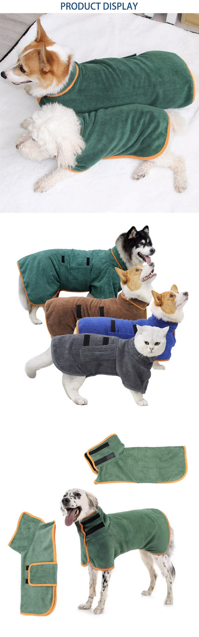 Pet Drying Robe – Super Absorbent, Full-Body Wrap