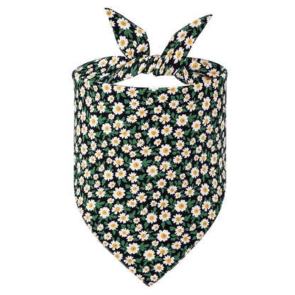 Cotton Floral Dog Bandanas, Pet Triangle Scarf Bibs for Puppy