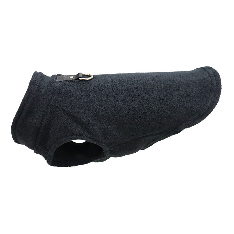 Dog & Cat Solid Color Fleece Vest with Leash Ring