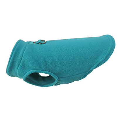 Dog & Cat Solid Color Fleece Vest with Leash Ring