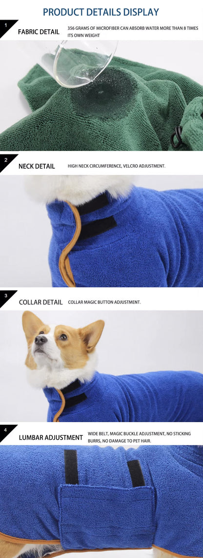 Pet Drying Robe – Super Absorbent, Full-Body Wrap
