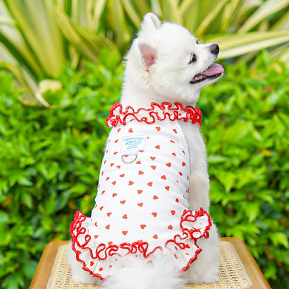 Spring Summer Pet Floral Princess Dress - Breathable Ruffled Dress