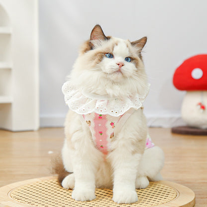 Lightweight Cute Pet Clothes Lace Collar Cartoon Vest