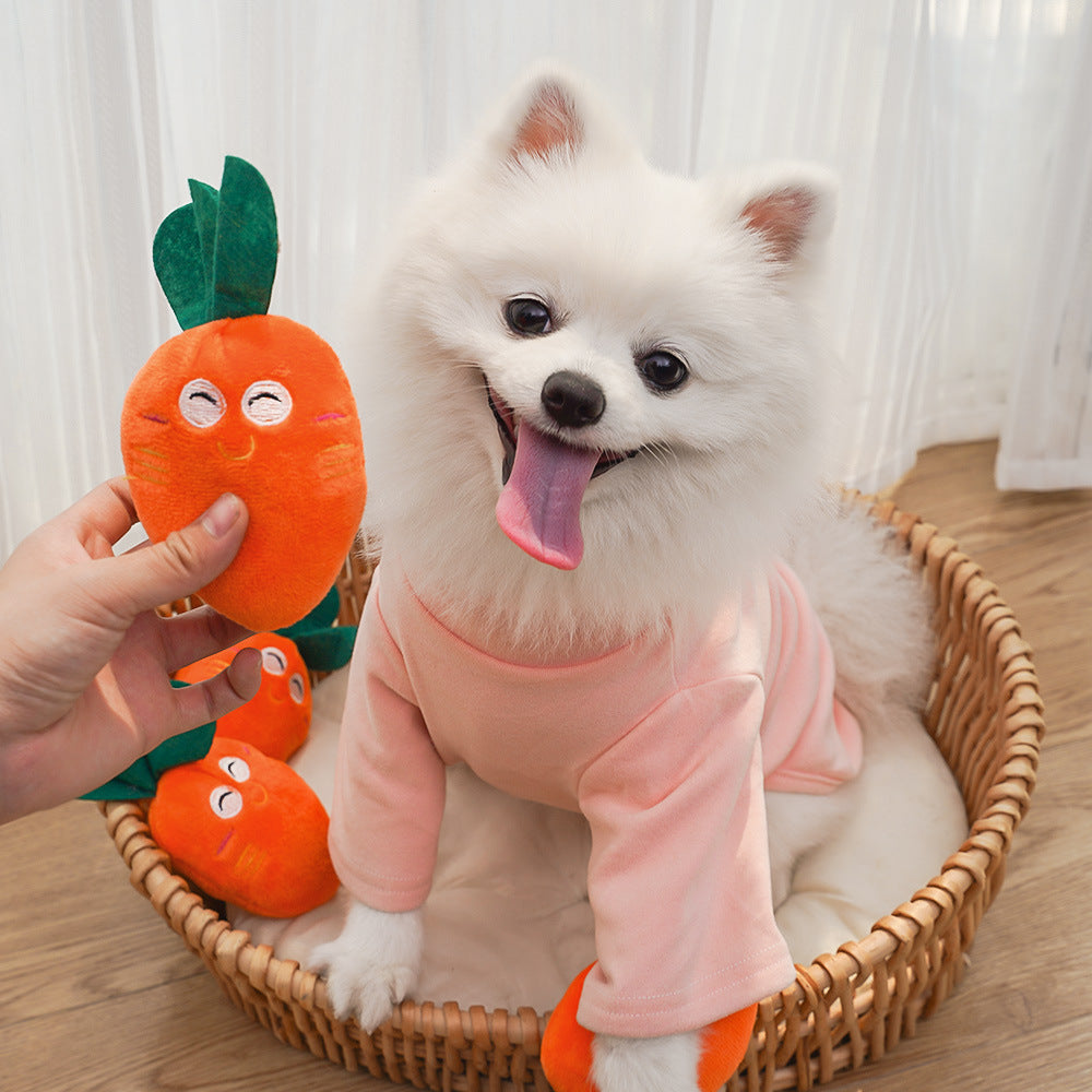 Squeaky Chicken Leg/Carrot Dog Chew Toy