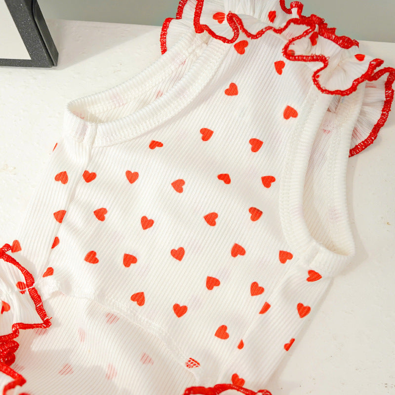 Spring Summer Pet Floral Princess Dress - Breathable Ruffled Dress