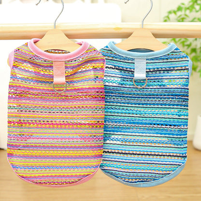 Summer Breeze Striped Pet Harness Shirt