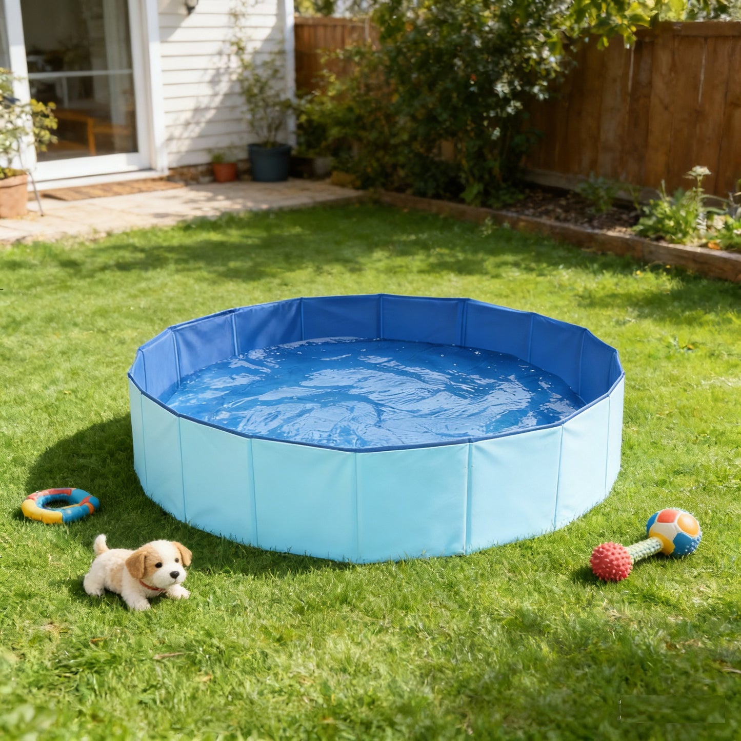 Foldable Pet Pool, Portable PVC Bath Tub for Dogs & Cats