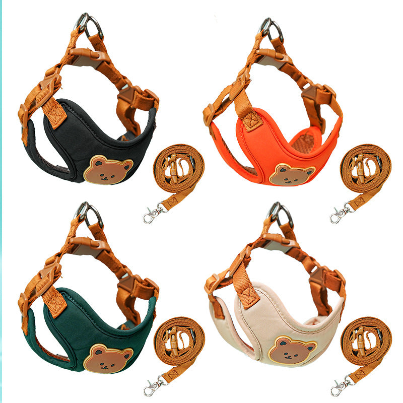 Cute Bear Adjustable Pet Harness with Free Leash