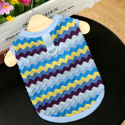 Summer Breeze Striped Pet Harness Shirt
