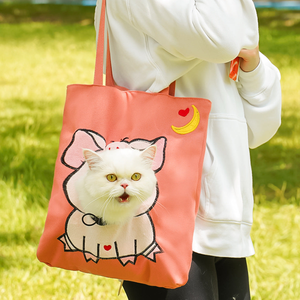 Cartoon-Themed Portable Cute Pet Carrier Bag for Small Cats & Dogs