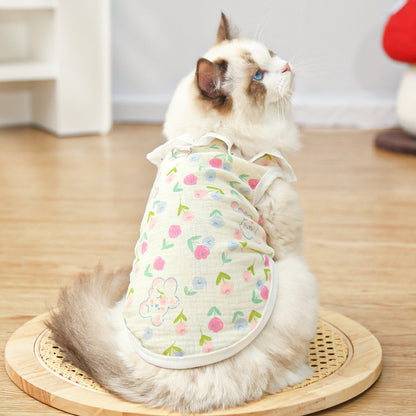 Lightweight Cute Pet Clothes Lace Collar Cartoon Vest