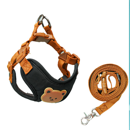 Cute Bear Adjustable Pet Harness with Free Leash