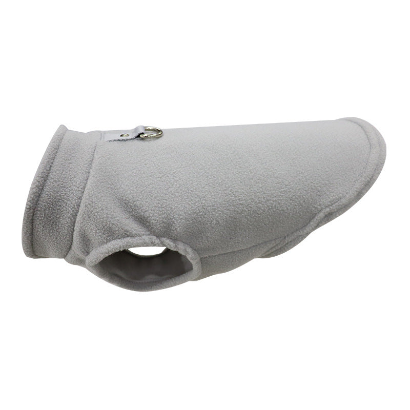 Dog & Cat Solid Color Fleece Vest with Leash Ring