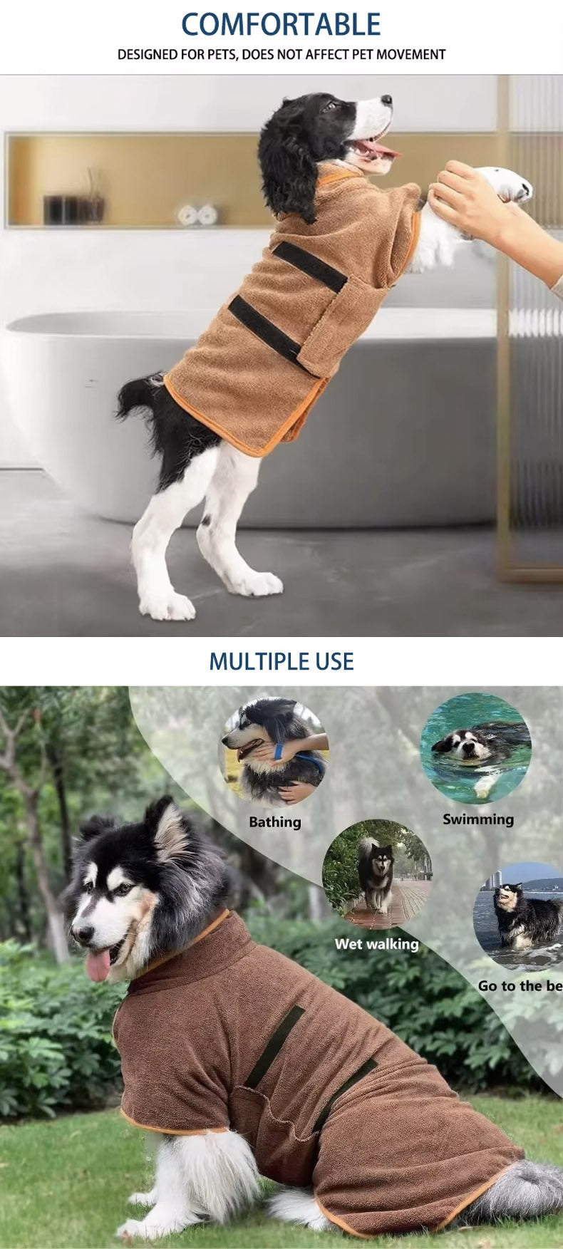 Pet Drying Robe – Super Absorbent, Full-Body Wrap