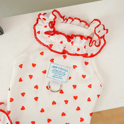 Spring Summer Pet Floral Princess Dress - Breathable Ruffled Dress