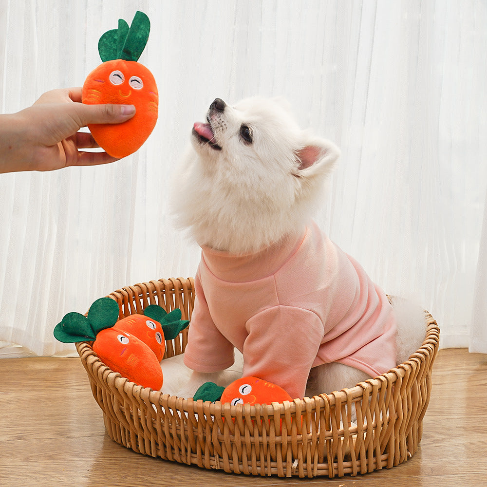 Squeaky Chicken Leg/Carrot Dog Chew Toy