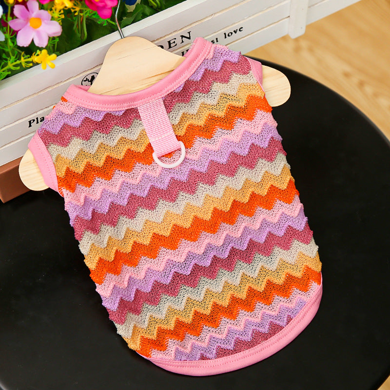 Summer Breeze Striped Pet Harness Shirt