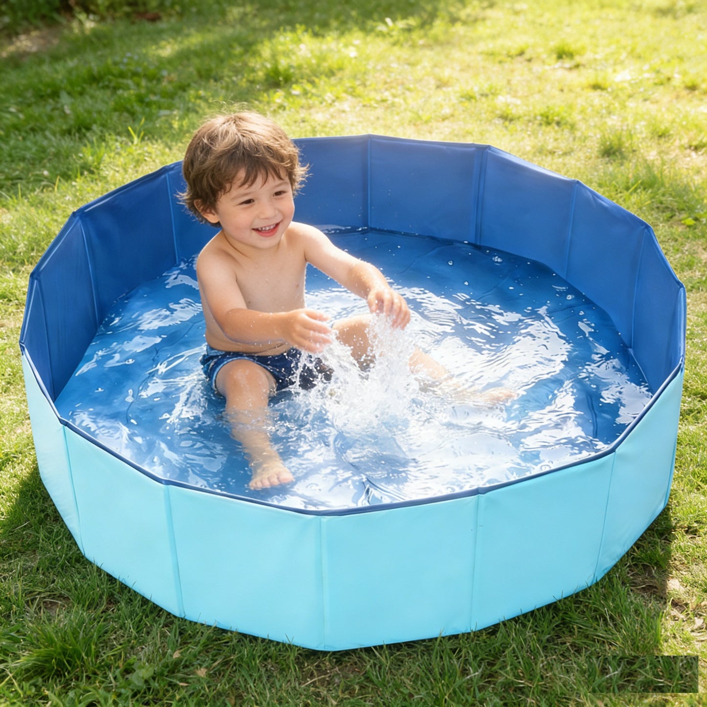 Foldable Pet Pool, Portable PVC Bath Tub for Dogs & Cats