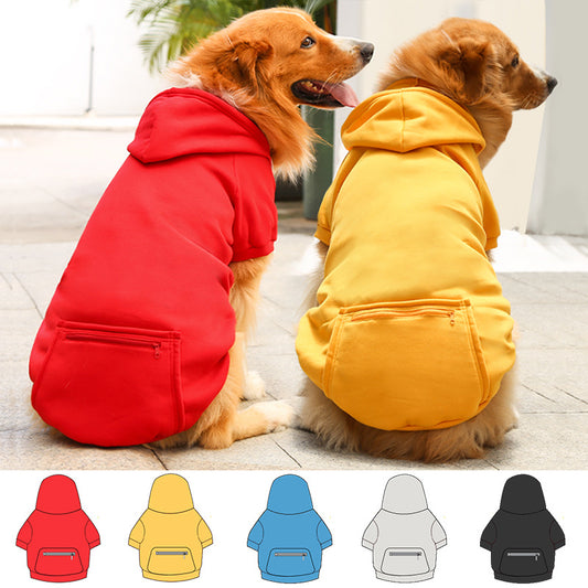 Cozy Fleece Hoodie with Zip Pocket for Dogs & Cats – All Sizes