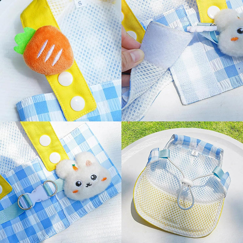 Cute 3-Piece Dog Harness Set with Matching Hat & Leash – Adorable Outfit for Small Dogs