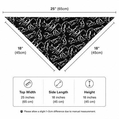 Printed Dog Bandana, Mushroom, Soccer & Sketch Cat Pet Triangle Bib Scarf