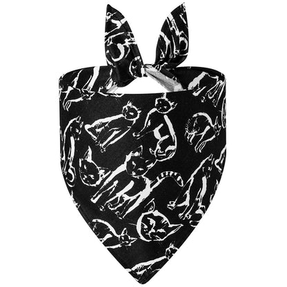 Printed Dog Bandana, Mushroom, Soccer & Sketch Cat Pet Triangle Bib Scarf