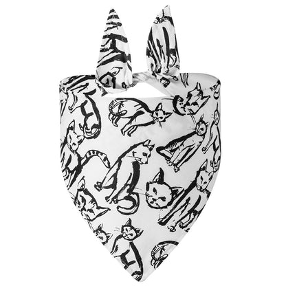 Printed Dog Bandana, Mushroom, Soccer & Sketch Cat Pet Triangle Bib Scarf
